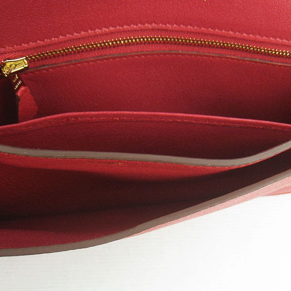 7A Hermes Togo Leather Messenger Bag Red With Gold Hardware H021 Replica